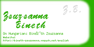 zsuzsanna bineth business card